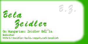 bela zeidler business card